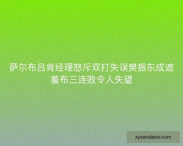 萨尔布吕肯经理怒斥双打失误樊振东成遮羞布三连败令人失望